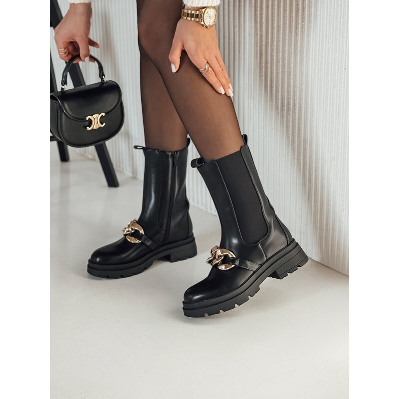 BASIC Čierne dámske vysoké chelsea topánky NIGHTWALK ZY0492 60785515