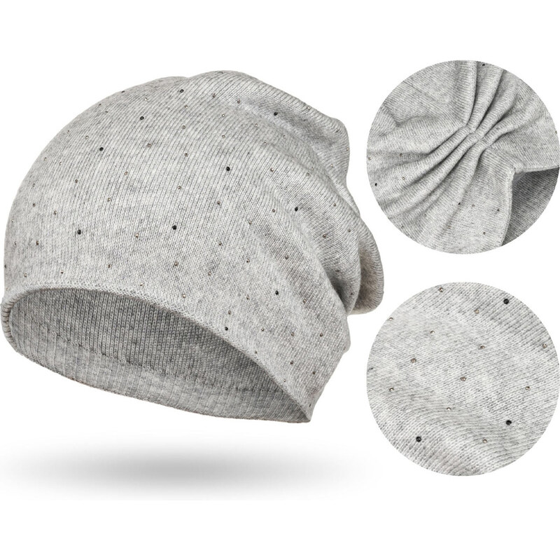 Sivá dámska čiapka z úpletu – Peterson 60788575