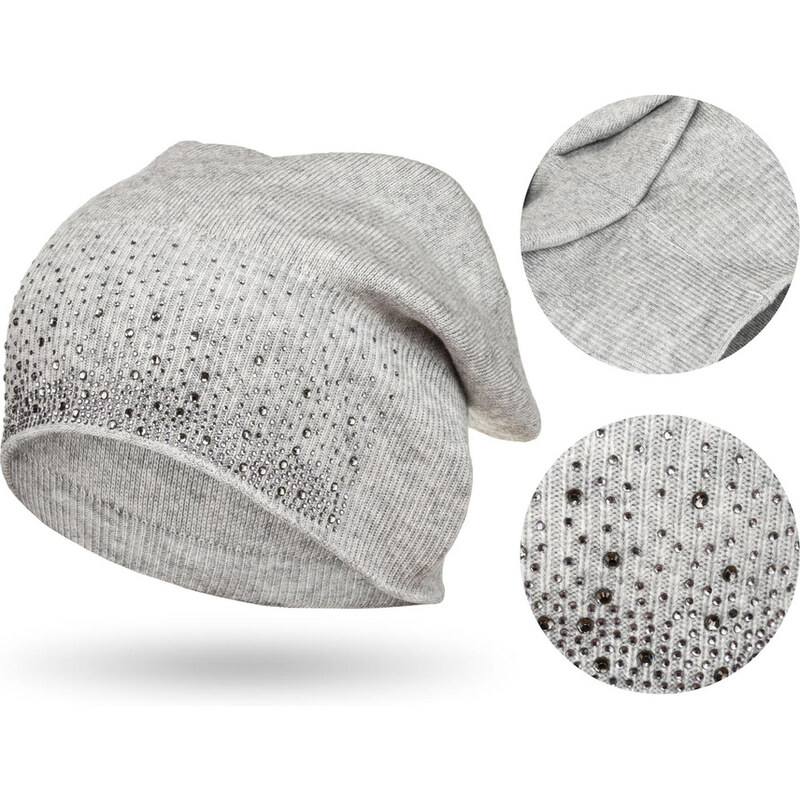 Dámska šedá čiapka s kryštálikmi – Peterson 60788591