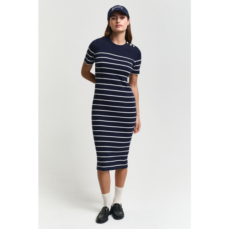Šaty gant ribbed breton dress evening blue 60799854
