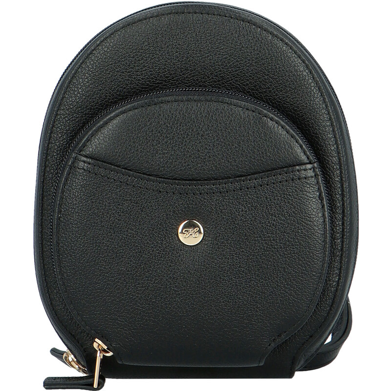 Malá dámska kožená crossbody kabelka čierna - Hexagona Vuerix čierna 60801304