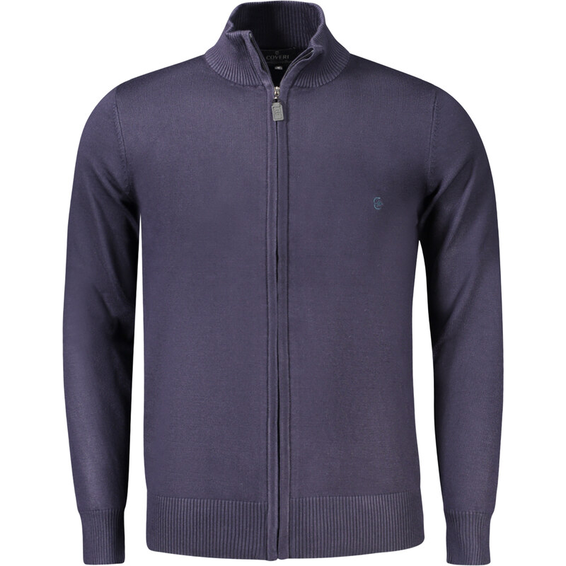 COVERI MOVING Pánsky modrý sveter na zips 64709323