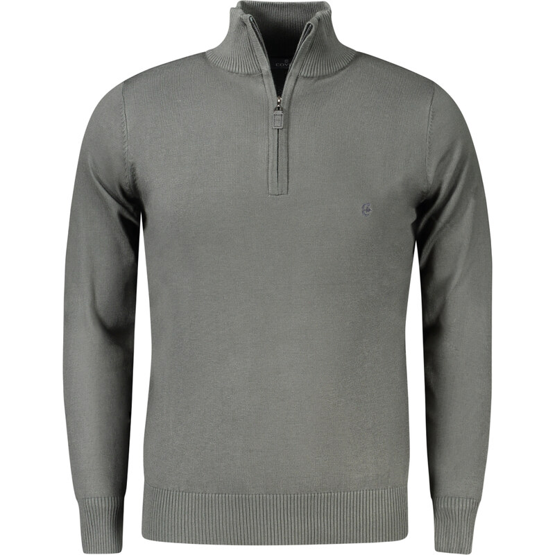 COVERI MOVING Pánsky zelený sveter na zips 64704071