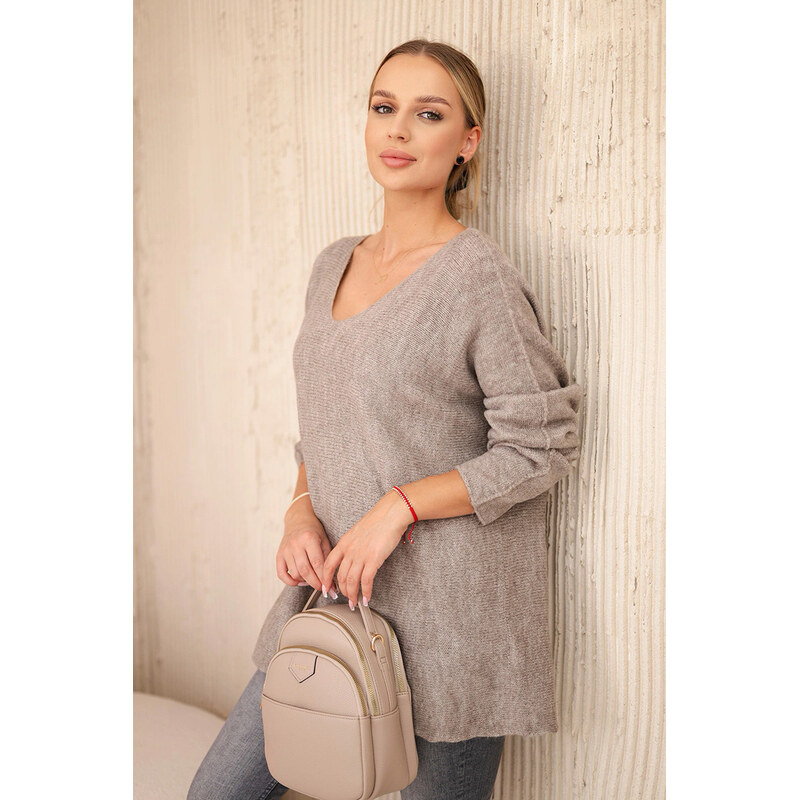 Fashionweek Dámsky sveter ľahký vlnený sveter, výstrih do V K47 60930669