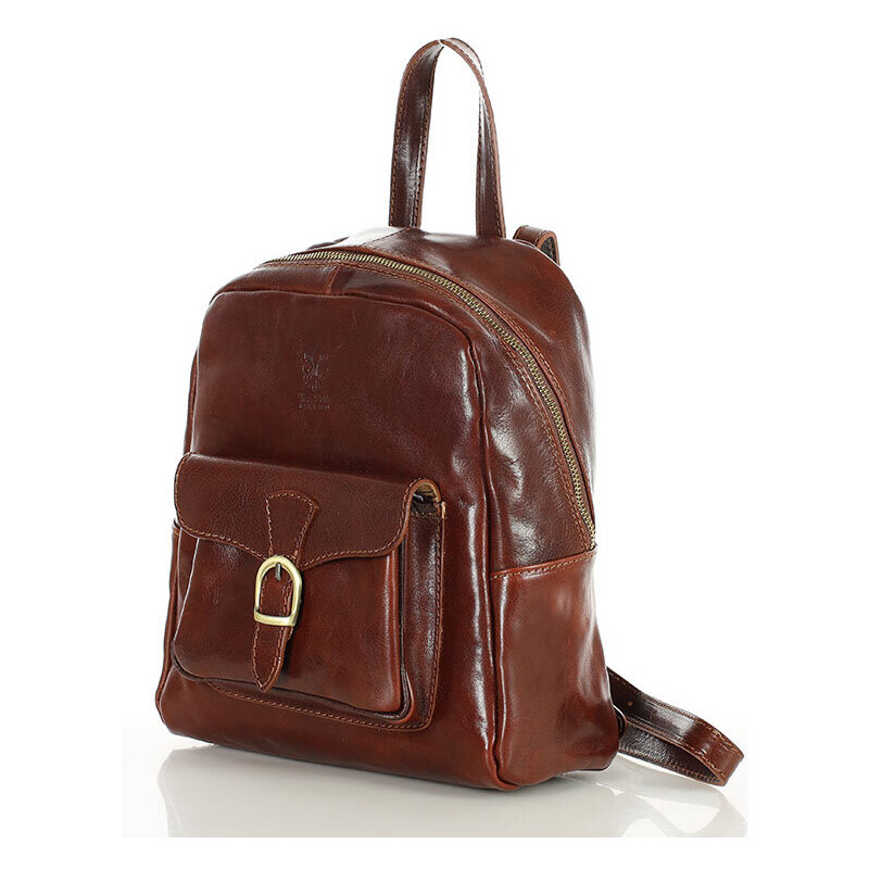 MARCO MAZZINI Elegantný dámsky batoh z prvotrednej kože | tmavohnedá 60808234