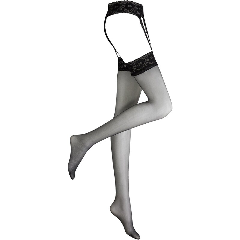 bonprix Podväzkové pančuchy s opaskom 20den, farba čierna 44741344