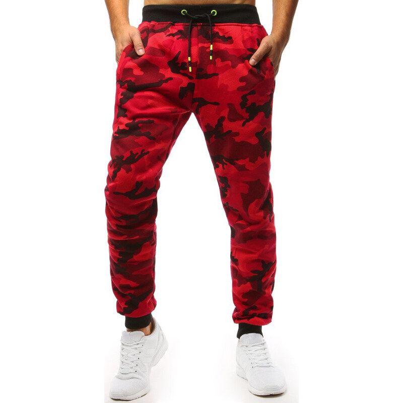 BASIC Červené camo tepláky ux1467 7026654