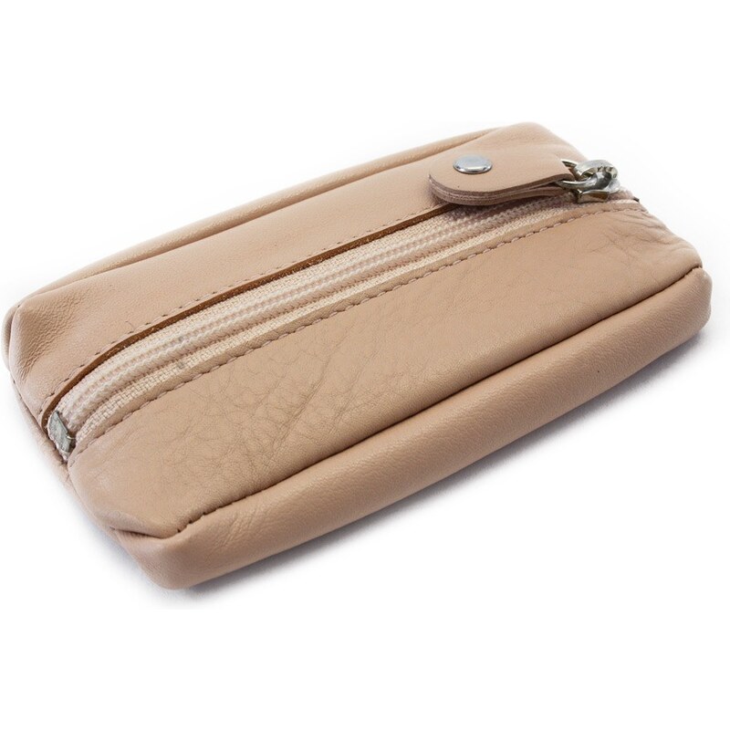 Arwel Béžová kožená kľúčenka so zipsovým vreckom 619-2418-82 60828967