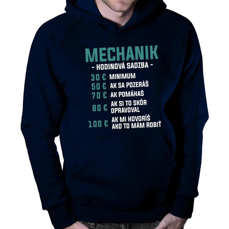 E-shop Garibald Mechanik - hodinová sadzba - Pánska mikina s kapucňou