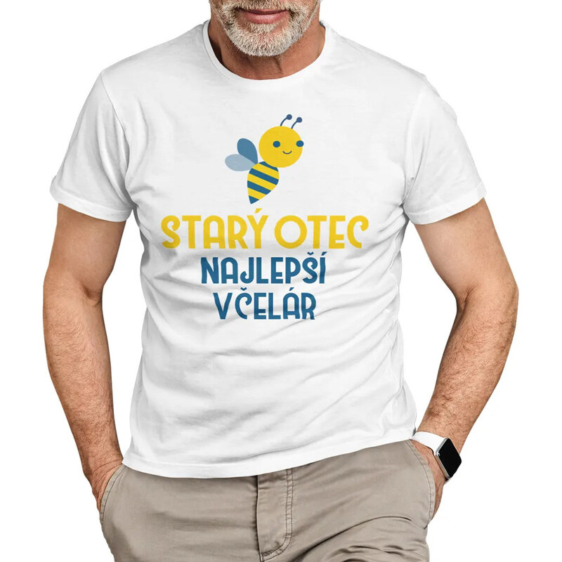 E-shop Garibald Starý otec - najlepší včelár - pánske tričko s potlačou
