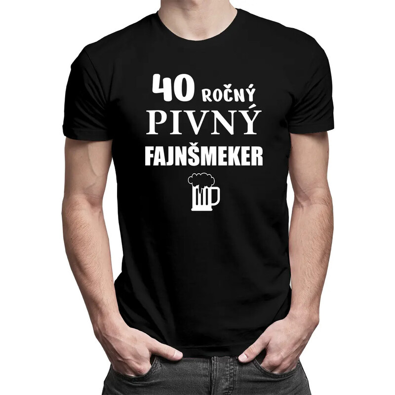 E-shop Garibald 40-ročný pivný fajnšmeker - pánske tričko s potlačou