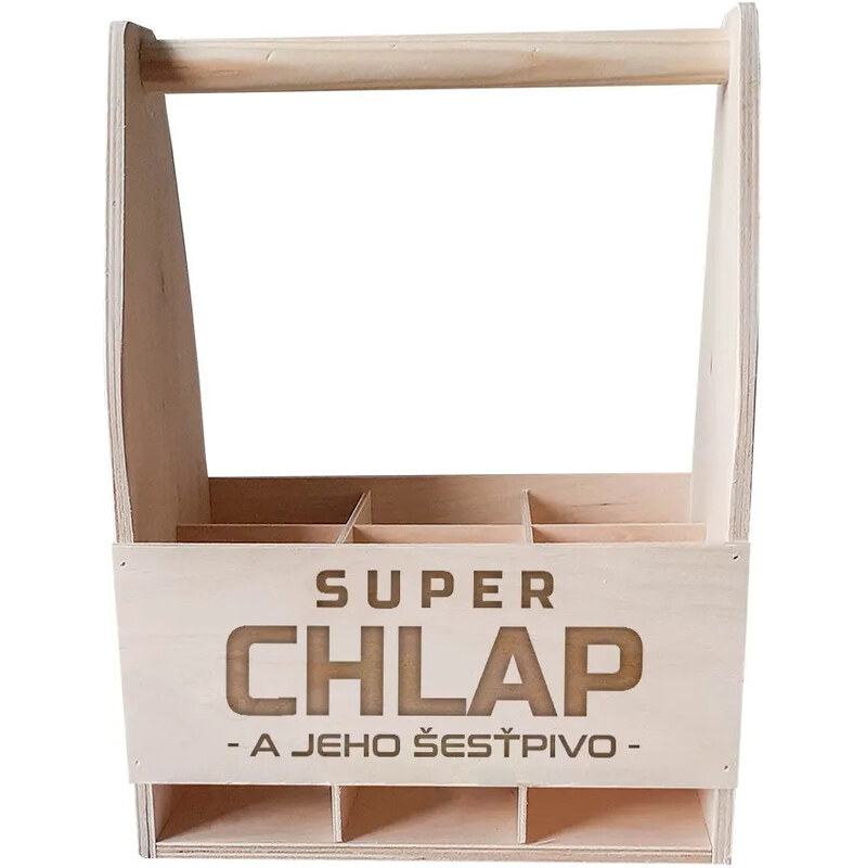 E-shop Garibald Super chlap a jeho šesťpivo - drevený nosič