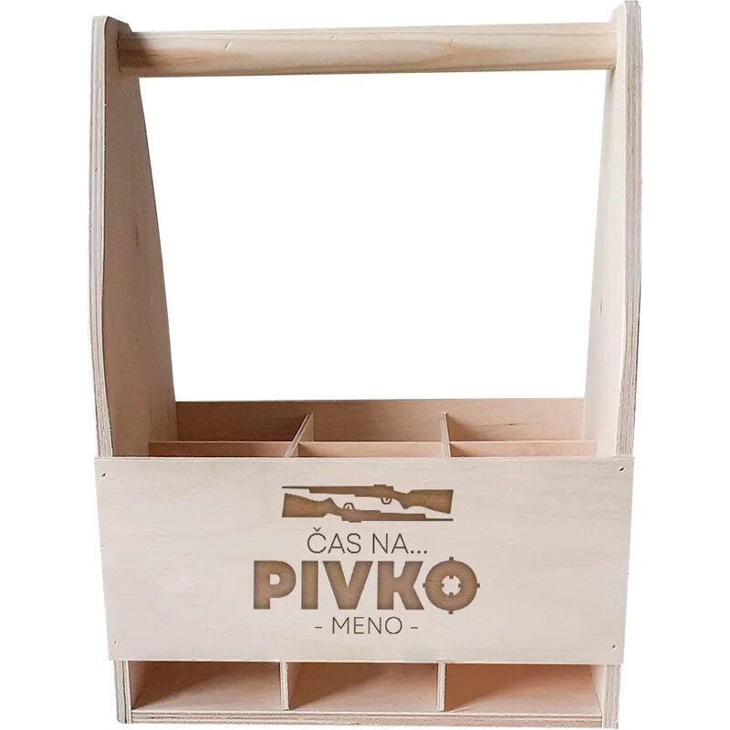 E-shop Garibald Čas na pivko + meno - drevený nosič - personalizovaný