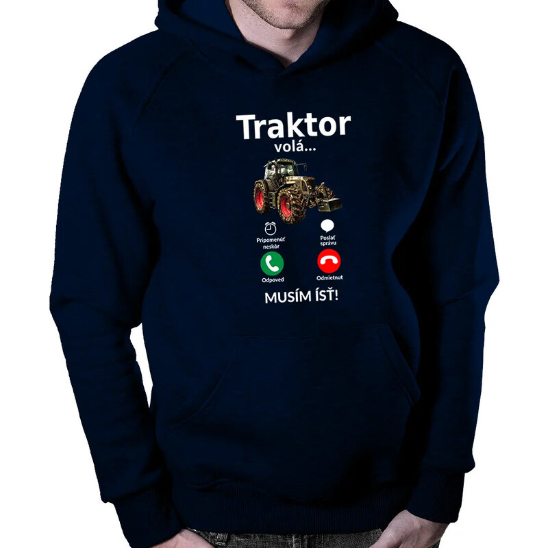 E-shop Garibald Traktor volá - musím ísť - pánska mikina s kapucňou