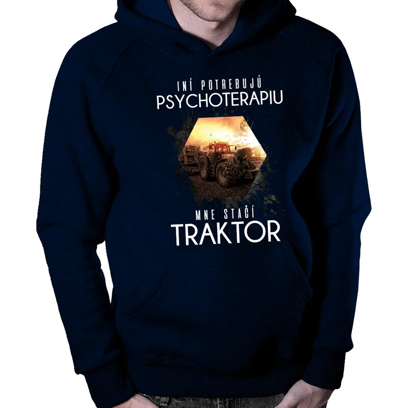 E-shop Garibald Mne stačí traktor - pánska mikina s kapucňou