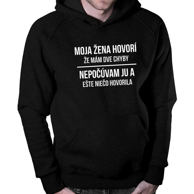 E-shop Garibald Moja žena hovorí, že mám dve chyby - pánska mikina s