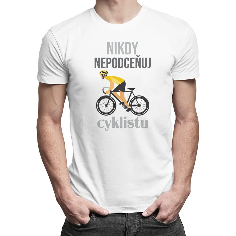 E-shop Garibald Nikdy nepodceňuj cyklistu - pánske tričko s potlačou