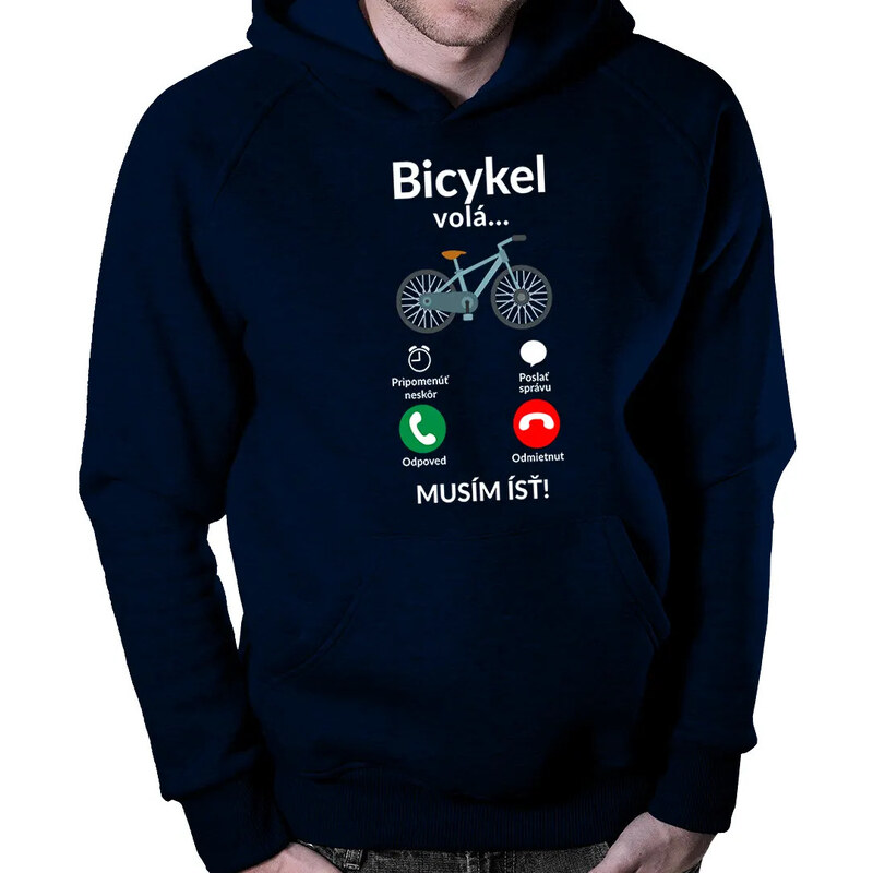 E-shop Garibald Bicykel volá - musím ísť v2 - pánska mikina s kapucňou