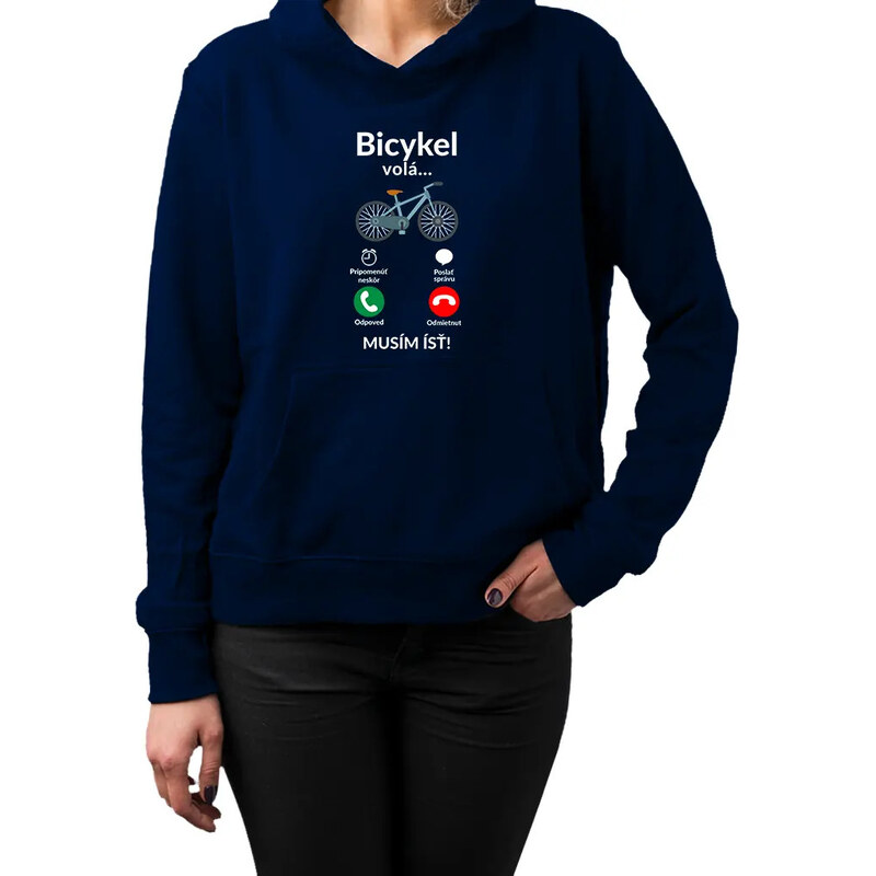 E-shop Garibald Bicykel volá - musím ísť v2 - dámska mikina s kapucňou