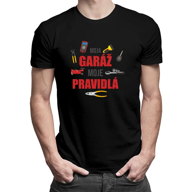 E-shop Garibald Moja garáž moje pravidlá - pánske tričko s potlačou