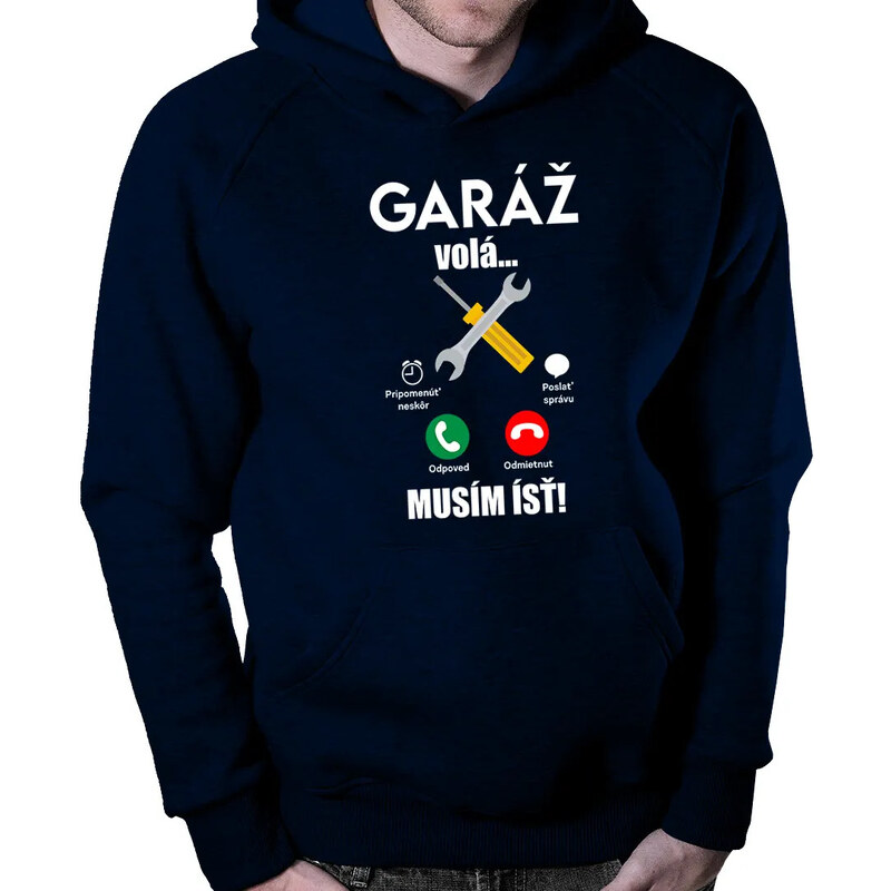 E-shop Garibald Garáž volá, musím ísť - pánska mikina s kapucňou