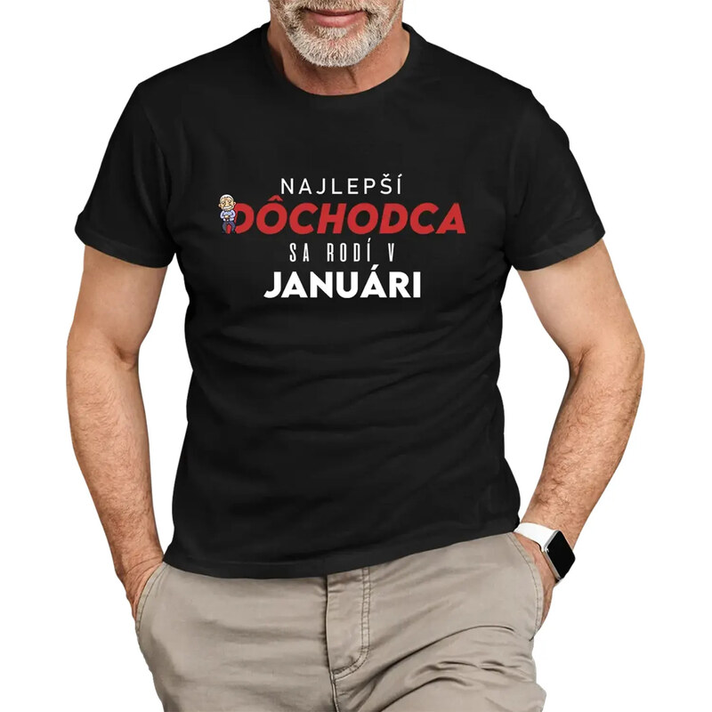 E-shop Garibald Najlepší dôchodca sa rodí v januári - pánske tričko s