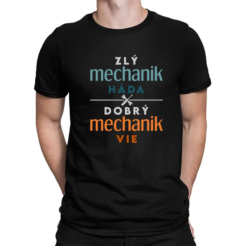 E-shop Garibald Zlý mechanik háda, dobrý mechanik vie - pánske tričko s