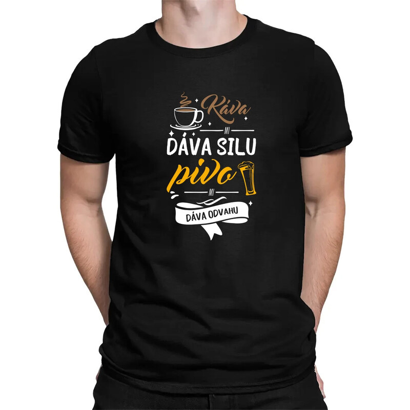 E-shop Garibald Káva mi dáva silu, pivo mi dáva odvahu - pánske tričko