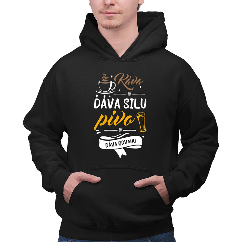 E-shop Garibald Káva mi dáva silu, pivo mi dáva odvahu - pánska mikina