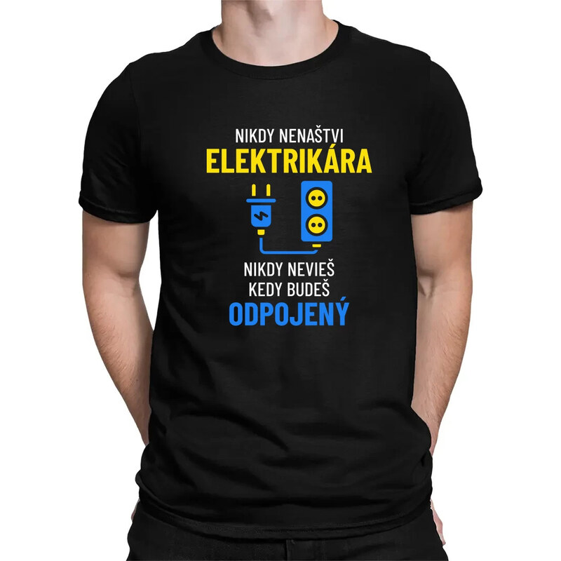 E-shop Garibald Nikdy nenaštvi elektrikára - pánske tričko s potlačou