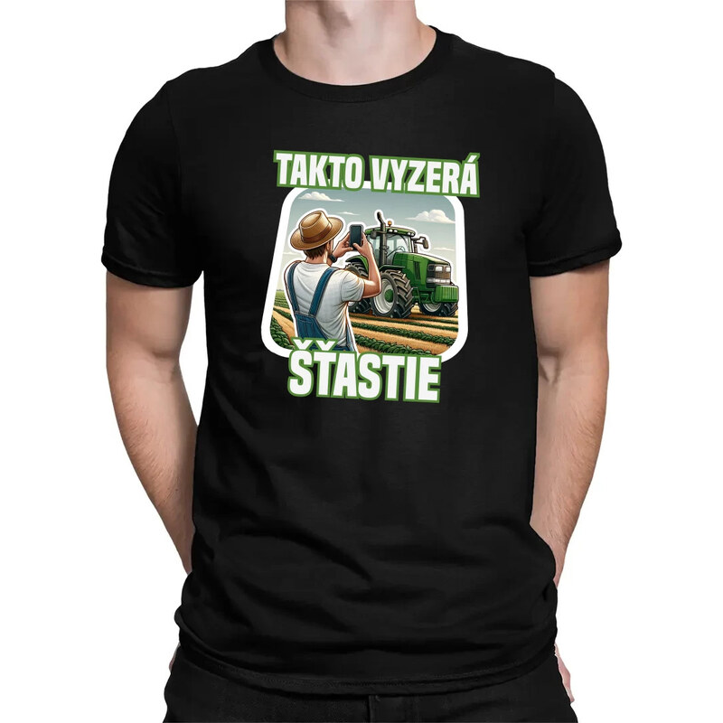 E-shop Garibald Takto vyzerá šťastie -farmár - pánske tričko s potlačou