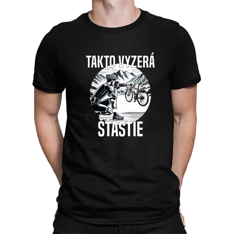 E-shop Garibald Takto vyzerá šťastie - cyklista - pánske tričko s