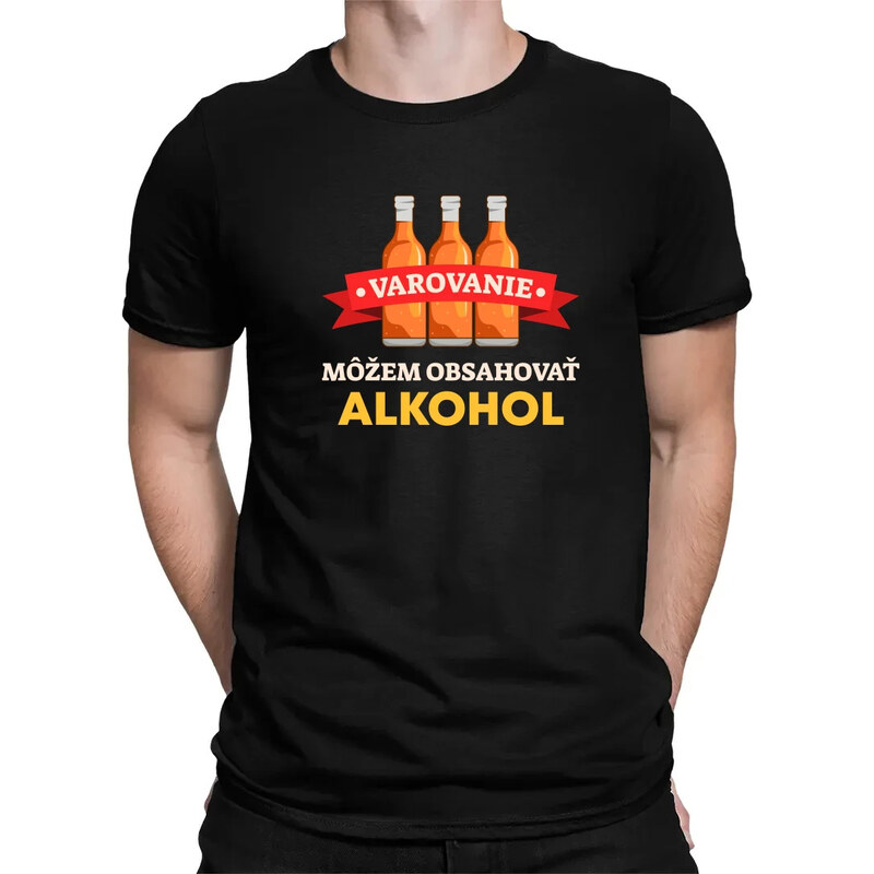 E-shop Garibald Varovanie: môžem obsahovať alkohol - pánske tričko s