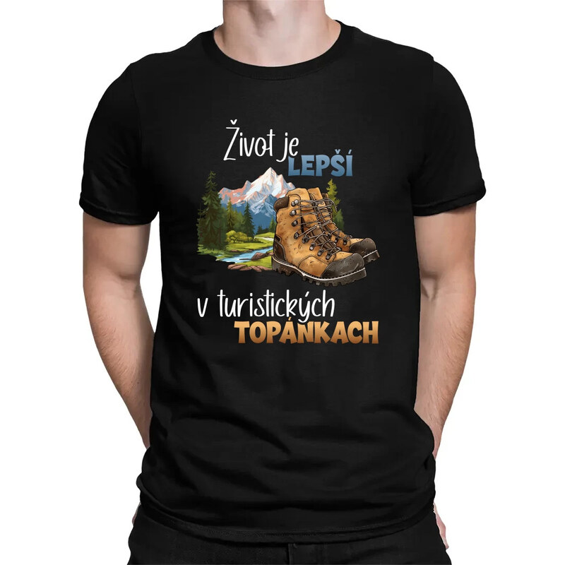 E-shop Garibald Život je lepší v turistických topánkach - pánske tričko