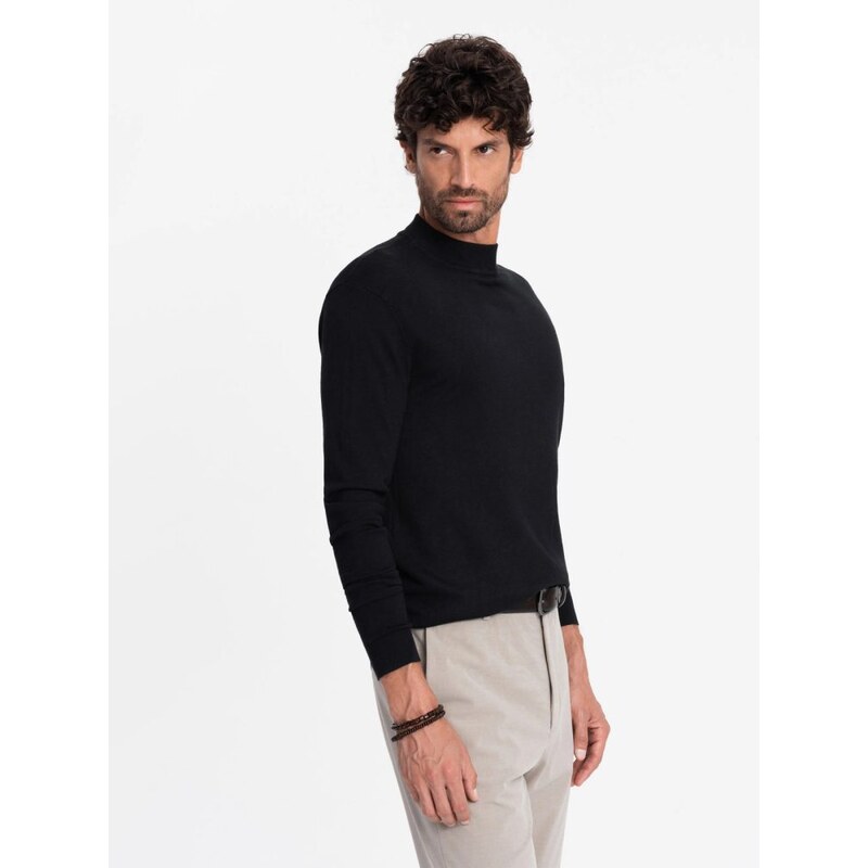 Ombre Clothing Trendy čierny polorolák V1 SWTN-0100 60862459