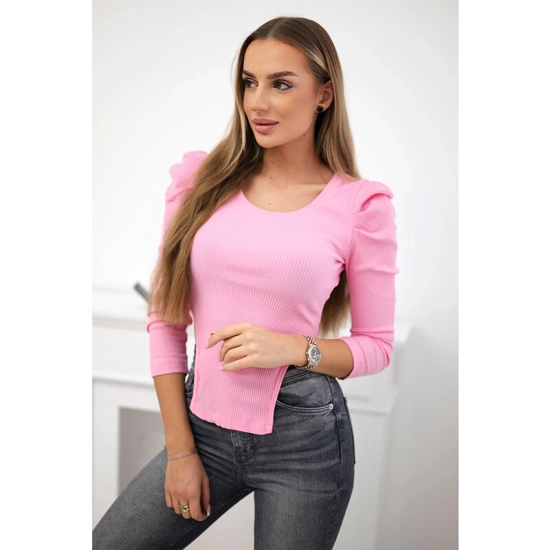 Kesi Blouse with puff sleeves light pink 60729389