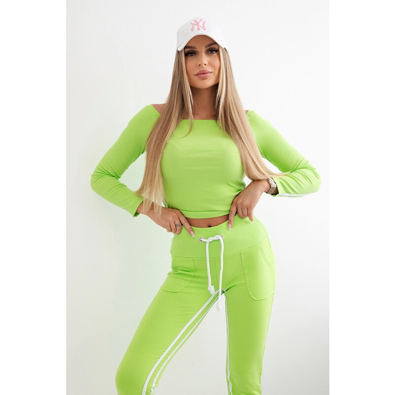 Kesi Set with double green stripe 60730958