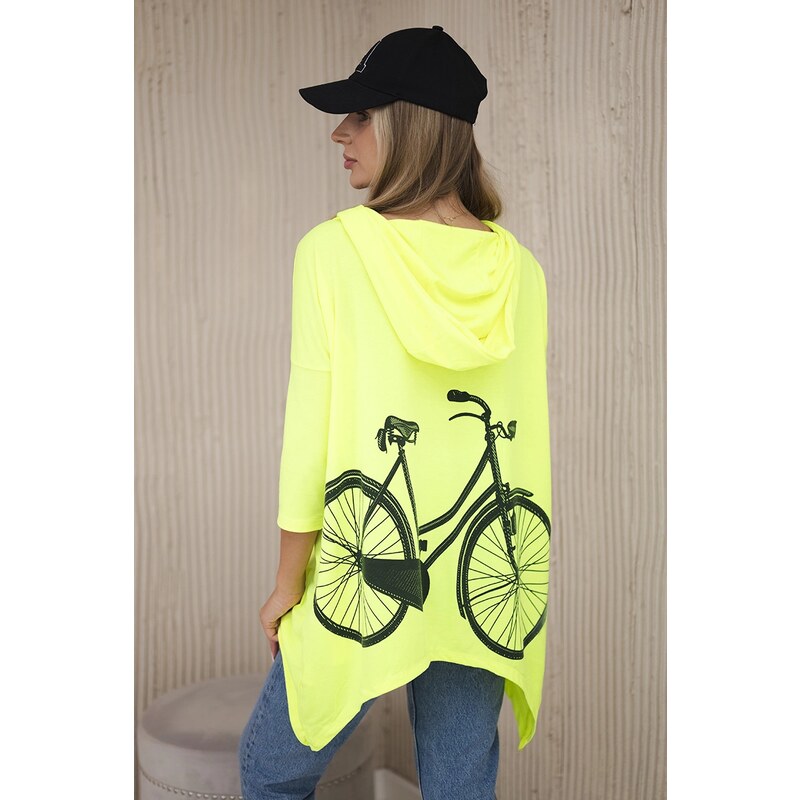 Kesi Sweatshirt with yellow neon print for cycling 64785458