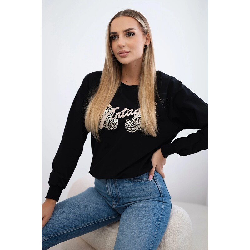 Kesi Black sweatshirt with print 64785687