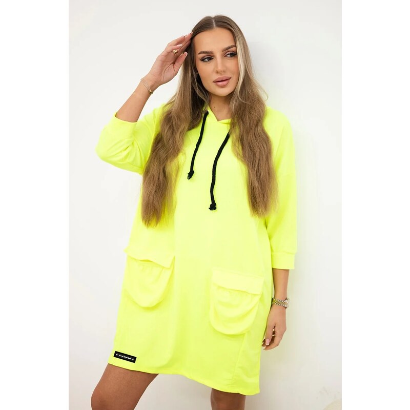 Kesi Yellow neon dress with hood 64785213