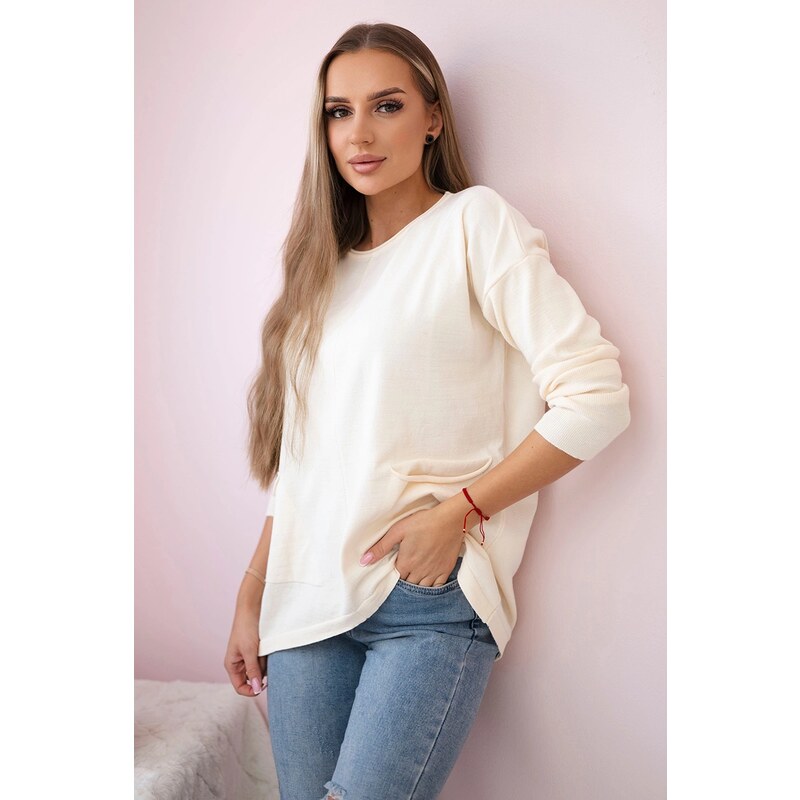 Kesi Sweater with front pockets ecru 60708726