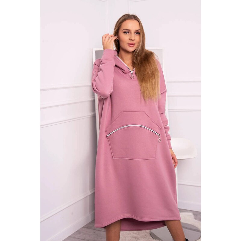 Kesi Insulated dress with hood navy pink 64655017