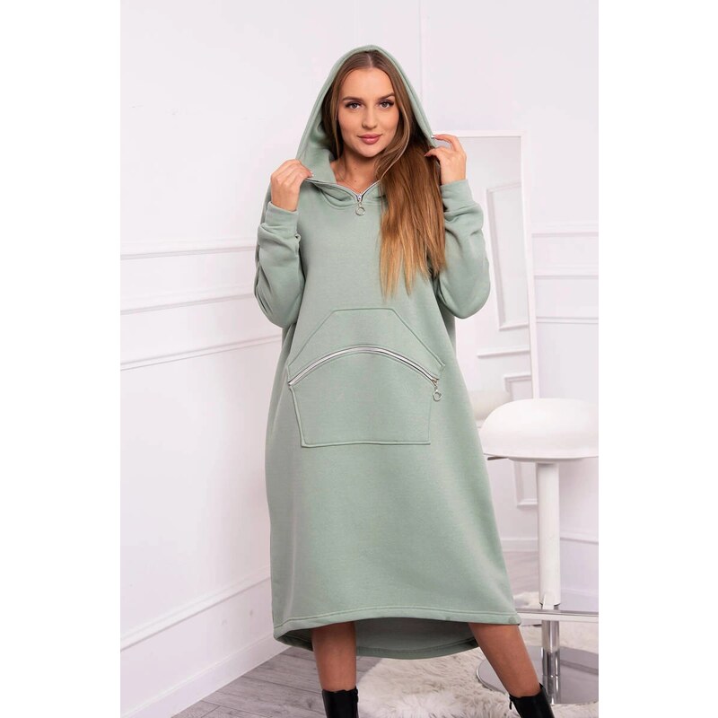 Kesi Insulated dress with hood dark mint 64785564