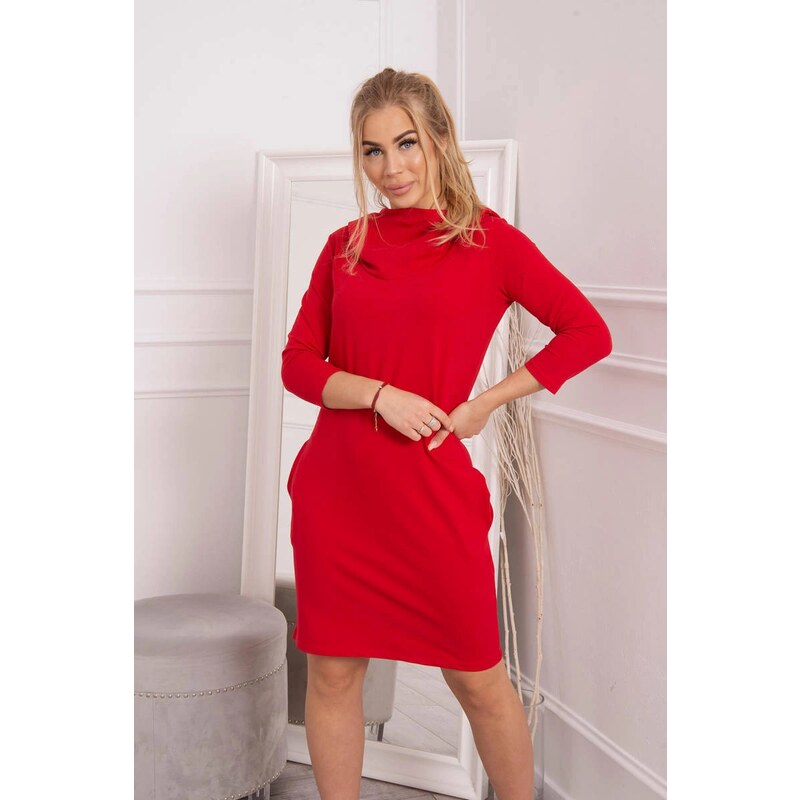 Kesi Dress with hood and pockets red 60730333