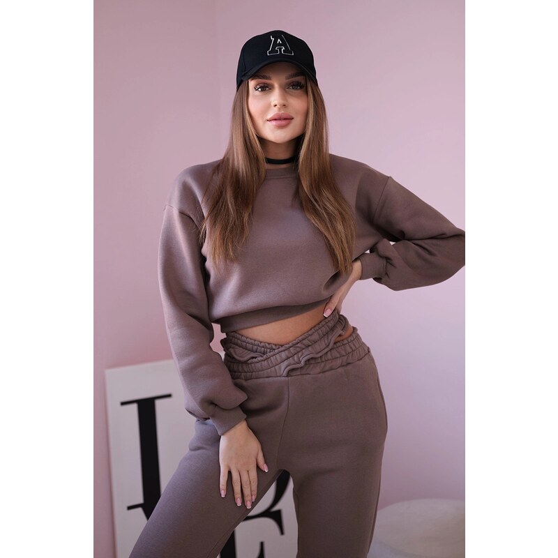 Kesi Insulated set with a short mocha sweatshirt 60709028
