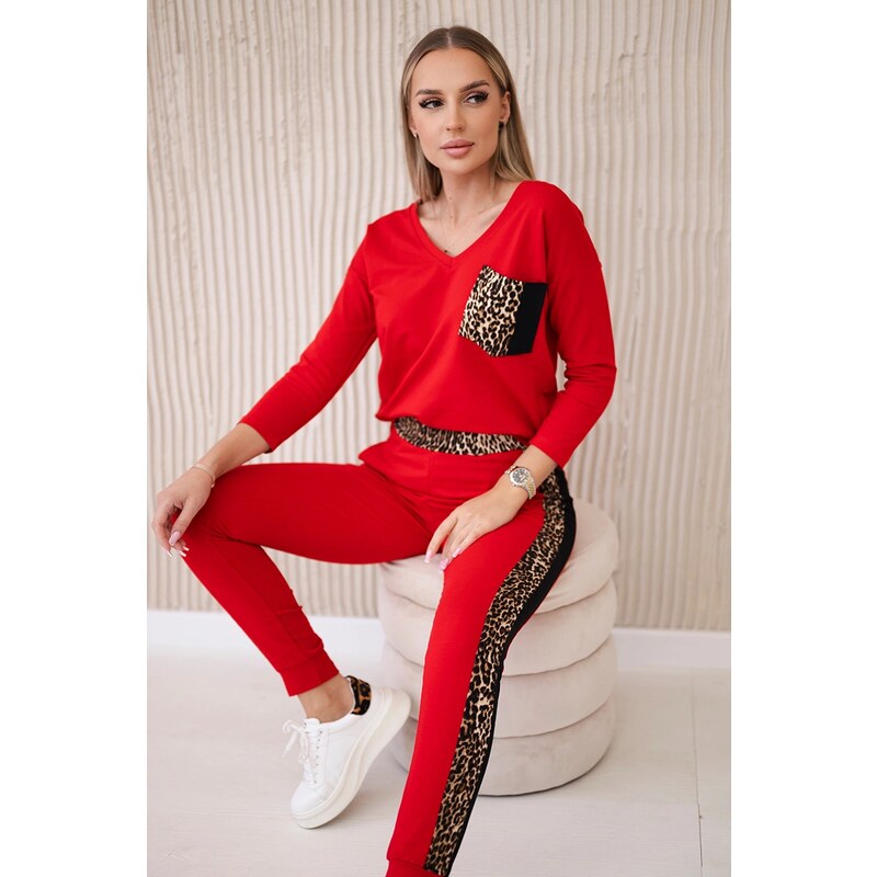 Kesi Set with a red panther motif 60731295