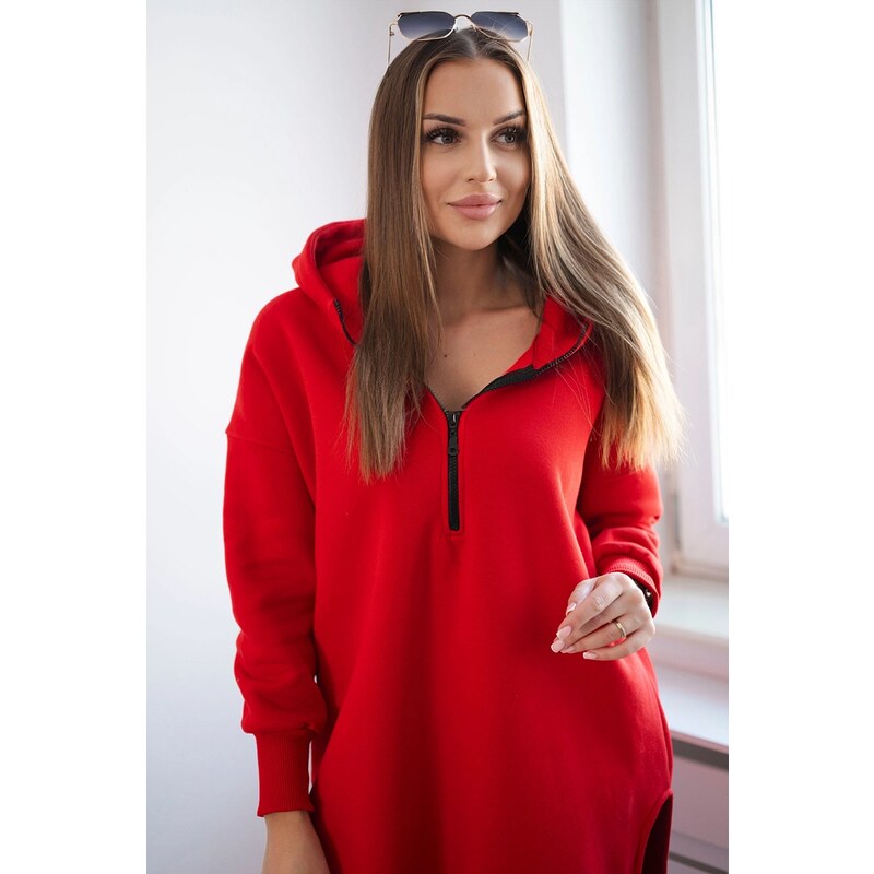 Kesi Insulated sweatshirt with red side slits 64785210