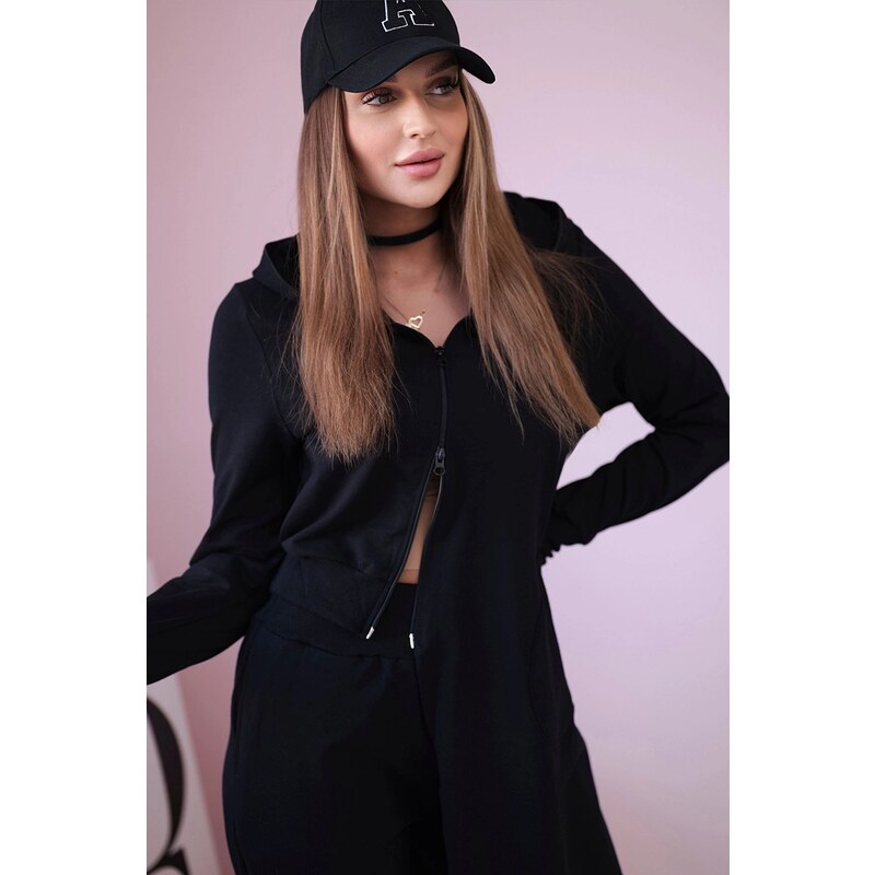 Kesi Set of sweatshirt with long side in black color 64656398