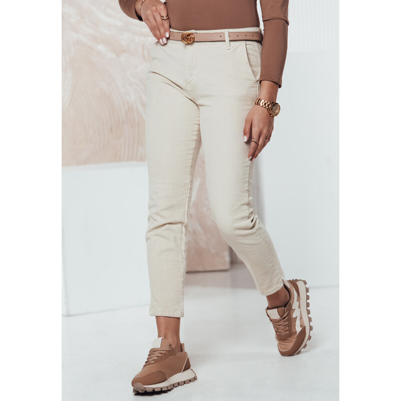 BASIC Smotanové dámske menčestrové nohavice CORDFINE UY2301 61532686