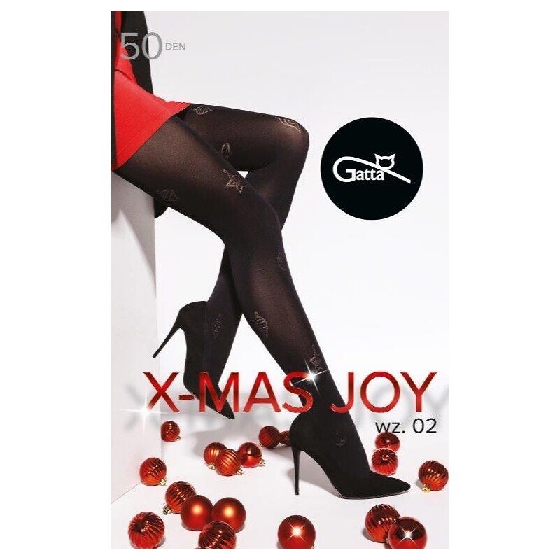 Čierne dámske silonky s vianočným vzorom Gatta X-Mas Joy 50 deň wz.02 61532651